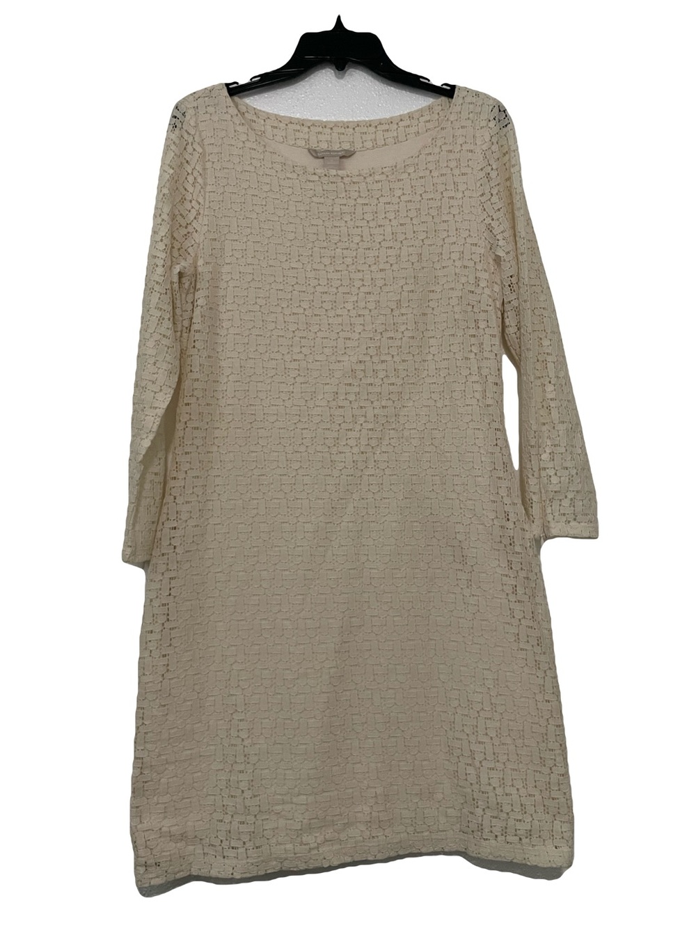 Elegant Cream Lace Shift Dress - Women's